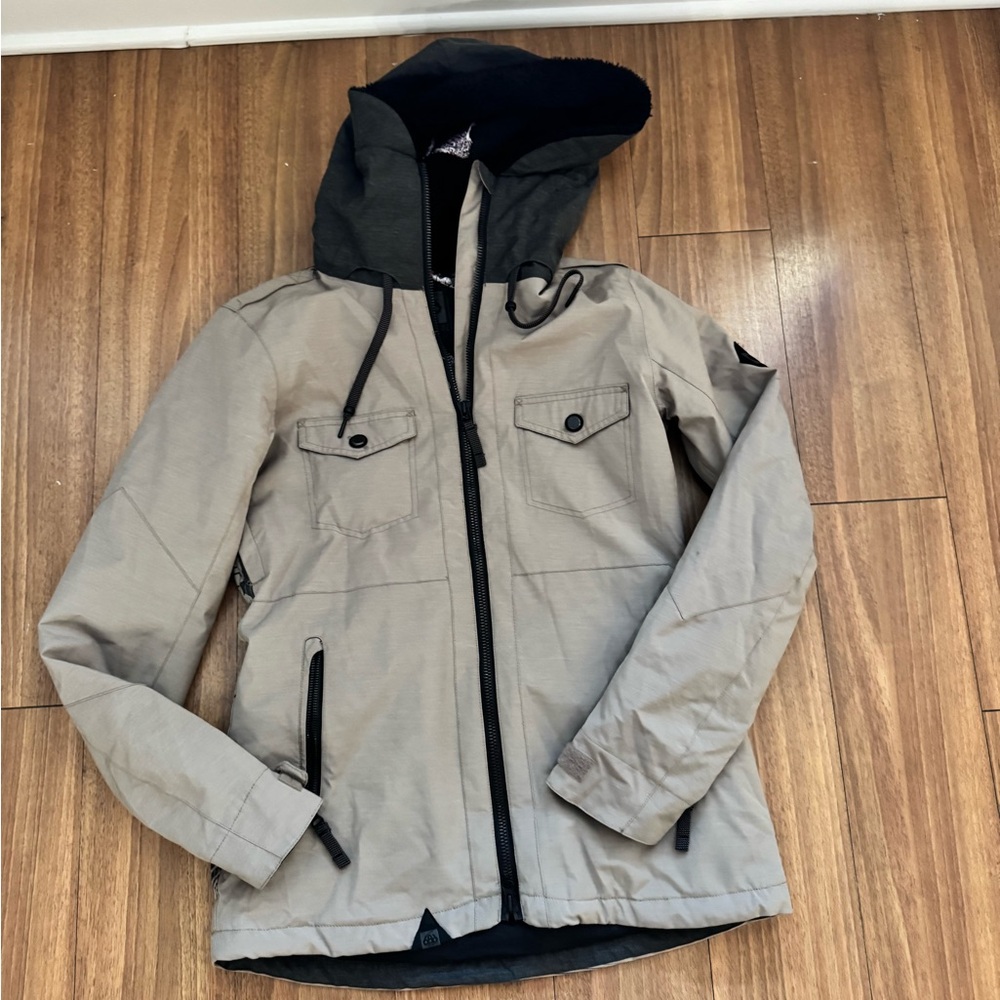 Women’s Beige Hooded ski/ snowboard Jacket